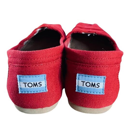 Toms shoes flats canvas red size 8 washable - Picture 3 of 6